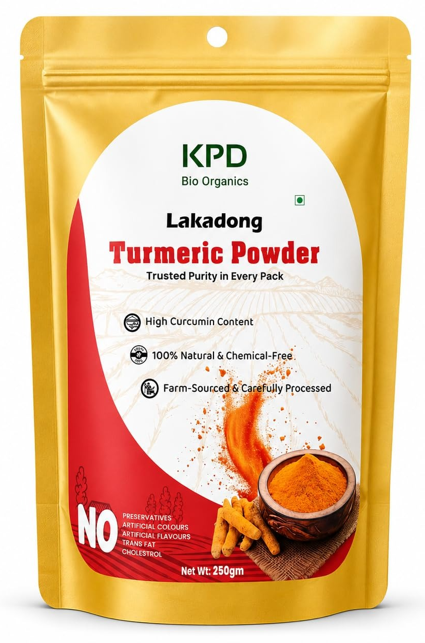 KPD Bio Organics Lakadong turmeric powder 250 g pouch